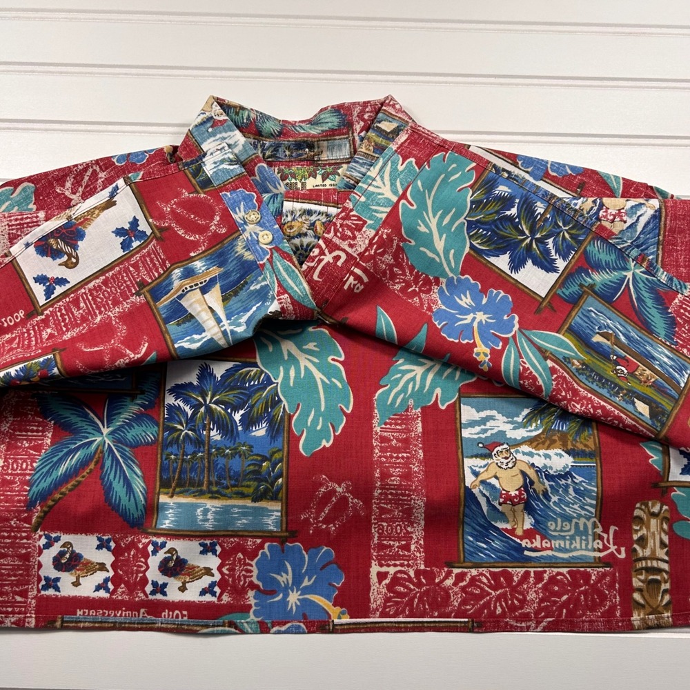 NWOT Reyn Spooner Mele Kalikimaka XMas Shirt Men's L Red 2006 50th Anniversary - Picture 7 of 15